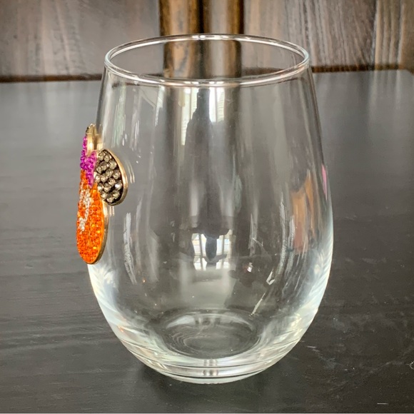 Rhinestone Minnie Mouse Jack O’Lantern Stemless Wine Glass - Disney Halloween - Picture 7 of 7